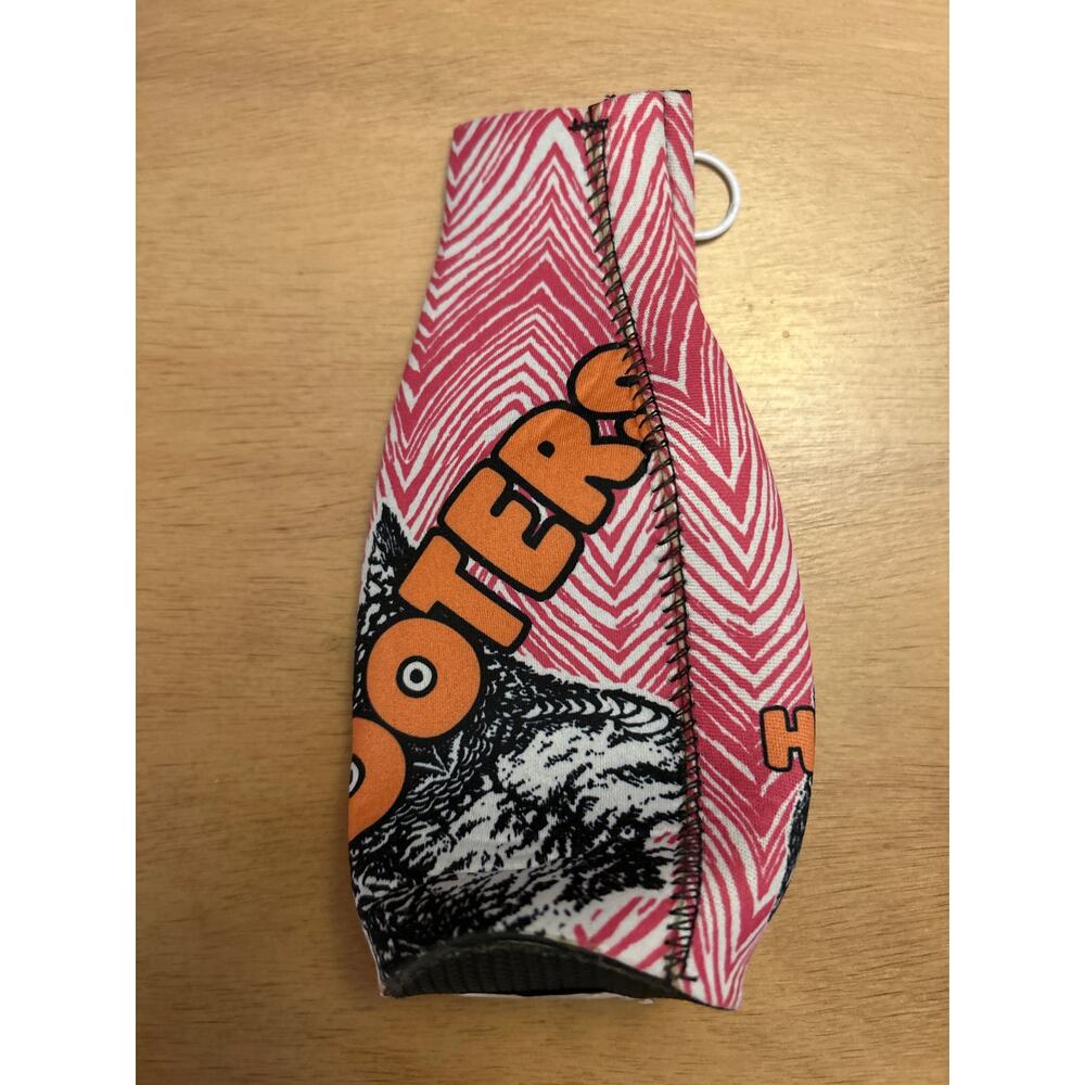 New Hooters Vintage Bottle Koozie Pink Zebra 🦓 Print